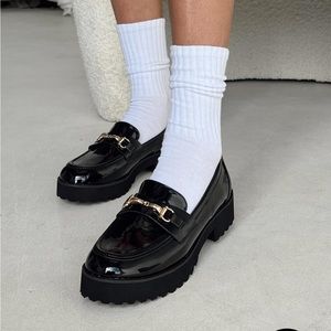 Princess Polly Capri Black Loafers Size 7